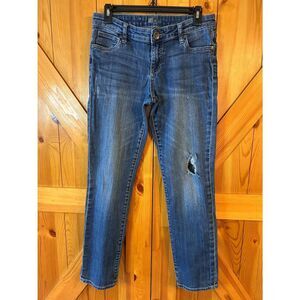Kut From The Kloth Distressed Ripped Straight Leg Medium Wash Jeans Size 6 (5136